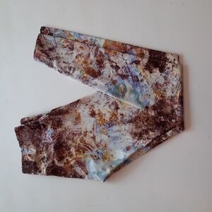 Onzie size small medium brown watercolor full length yoga athletic leggings